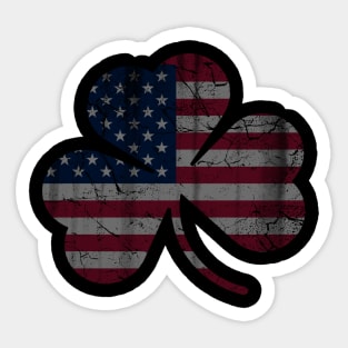 Irish American Flag Shamrock Sticker